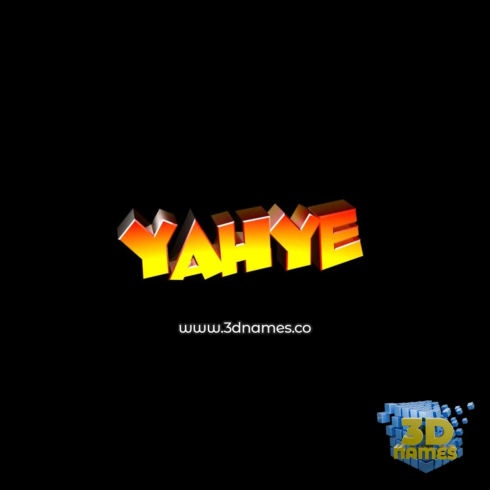 yahye in Black Background style - 3D name wallpaper