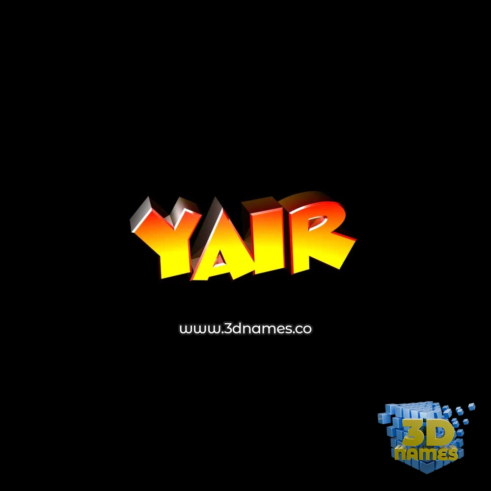 yair in Black Background style - 3D name wallpaper