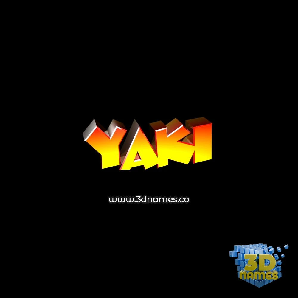 yaki in Black Background style - 3D name wallpaper