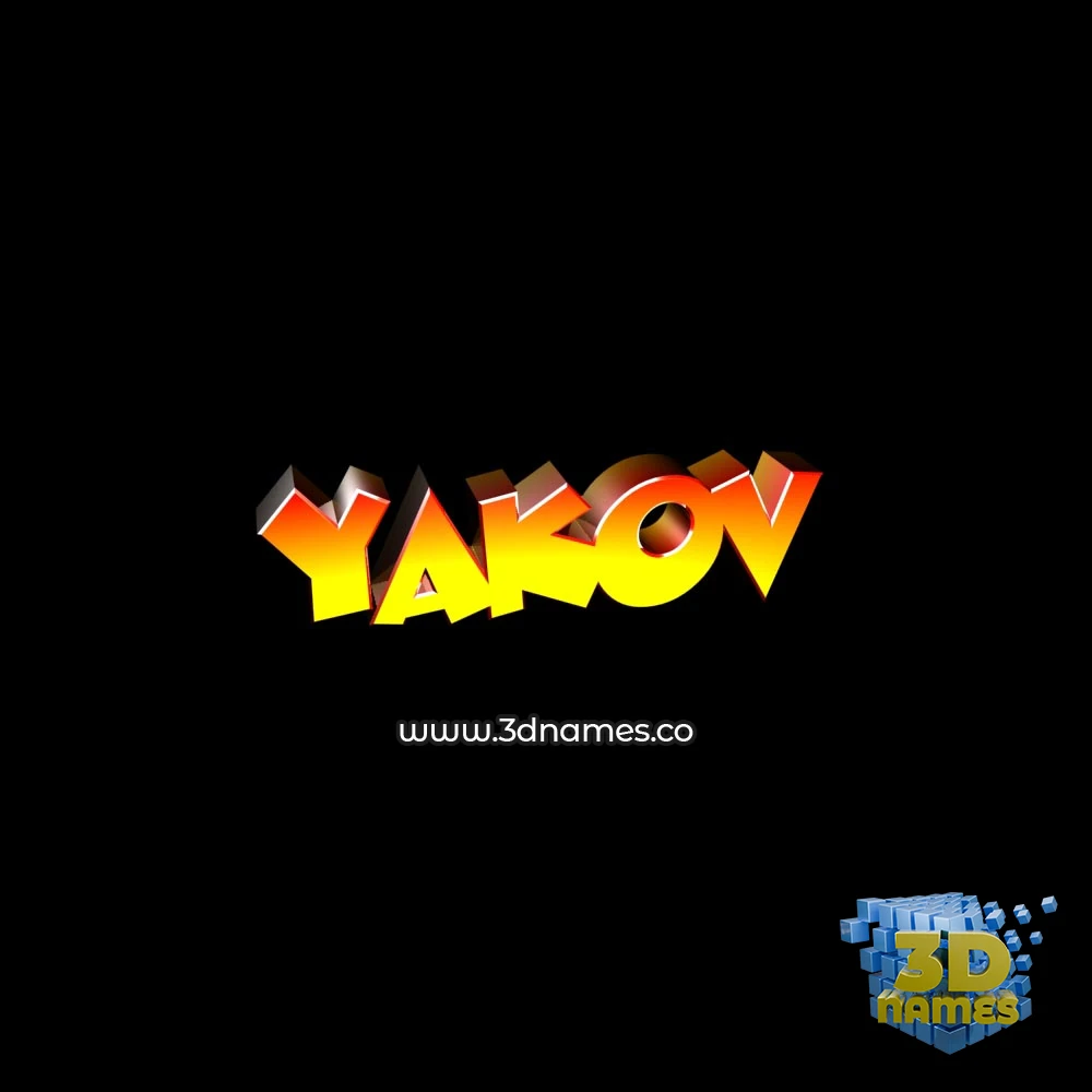 yakov in Black Background style - 3D name wallpaper