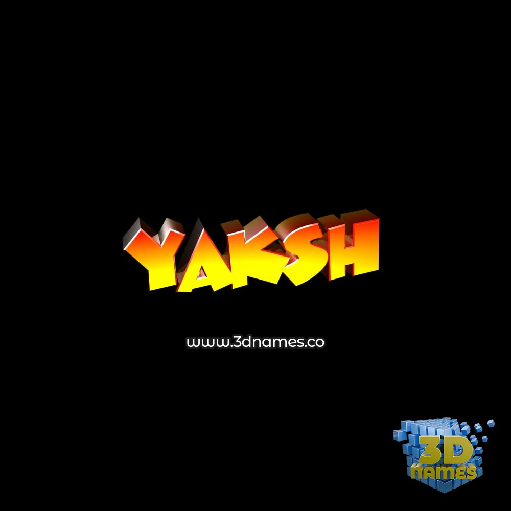 yaksh in Black Background style - 3D name wallpaper