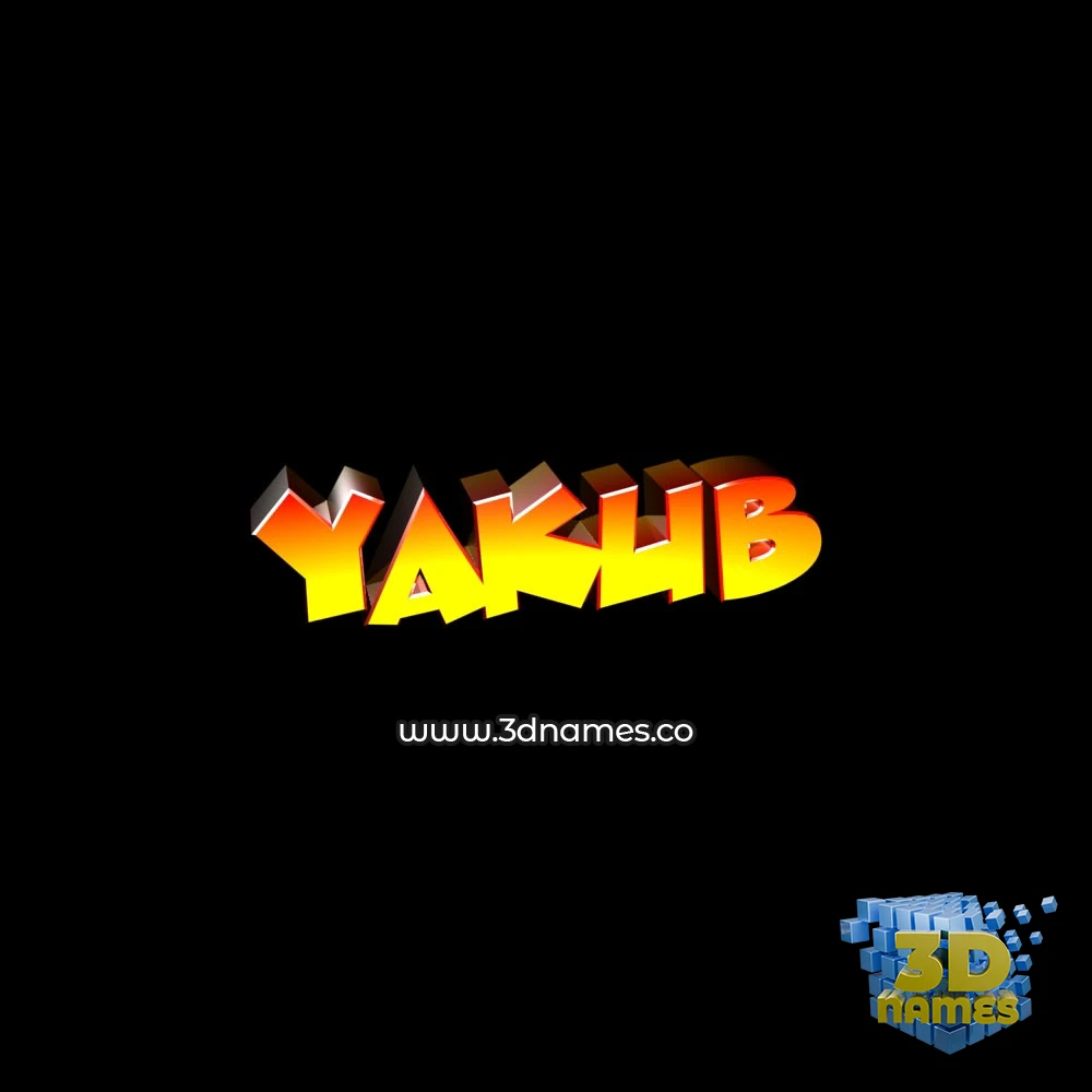 yakub in Black Background style - 3D name wallpaper