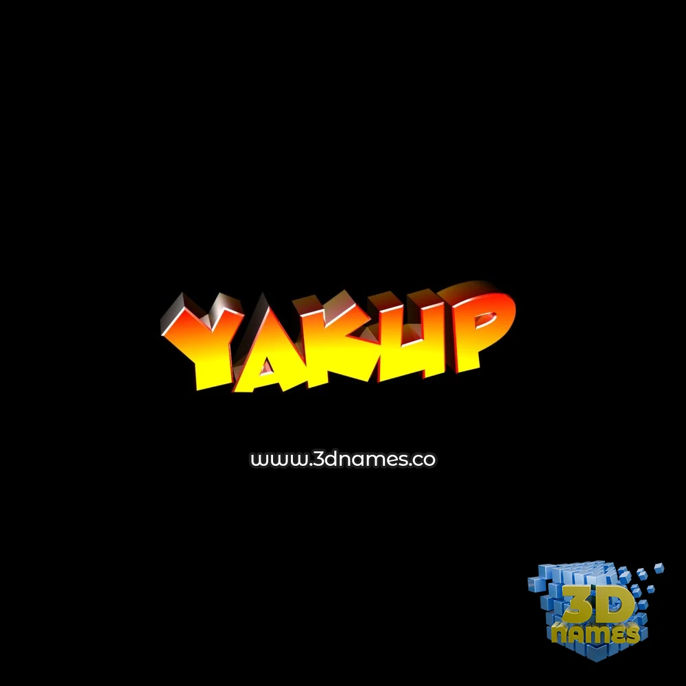 yakup in Black Background style - 3D name wallpaper
