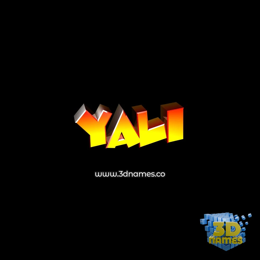 yali in Black Background style - 3D name wallpaper