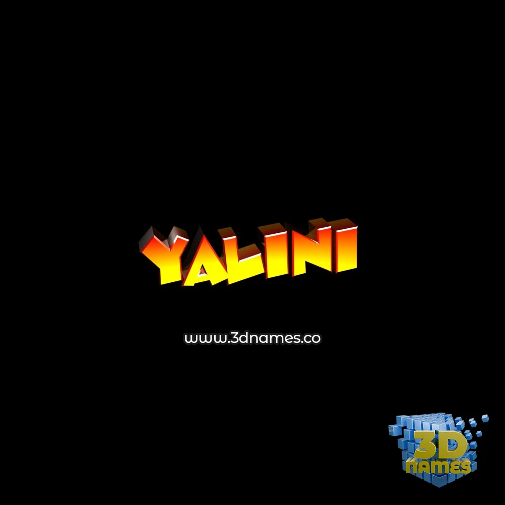 yalini in Black Background style - 3D name wallpaper