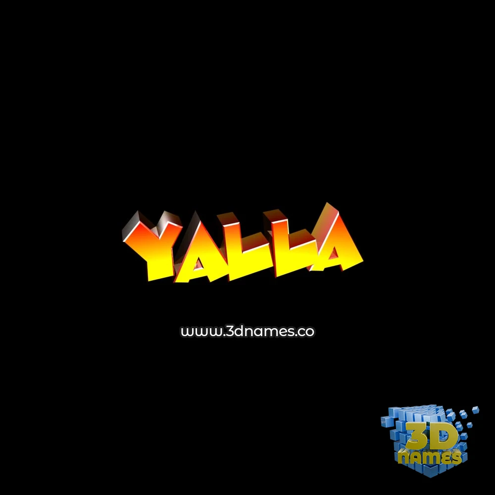 yalla in Black Background style - 3D name wallpaper