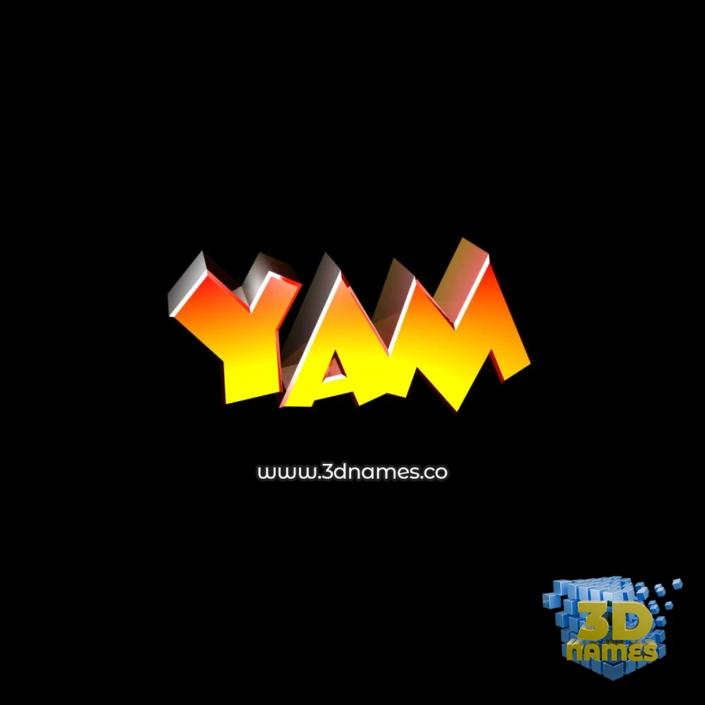 yam in Black Background style - 3D name wallpaper