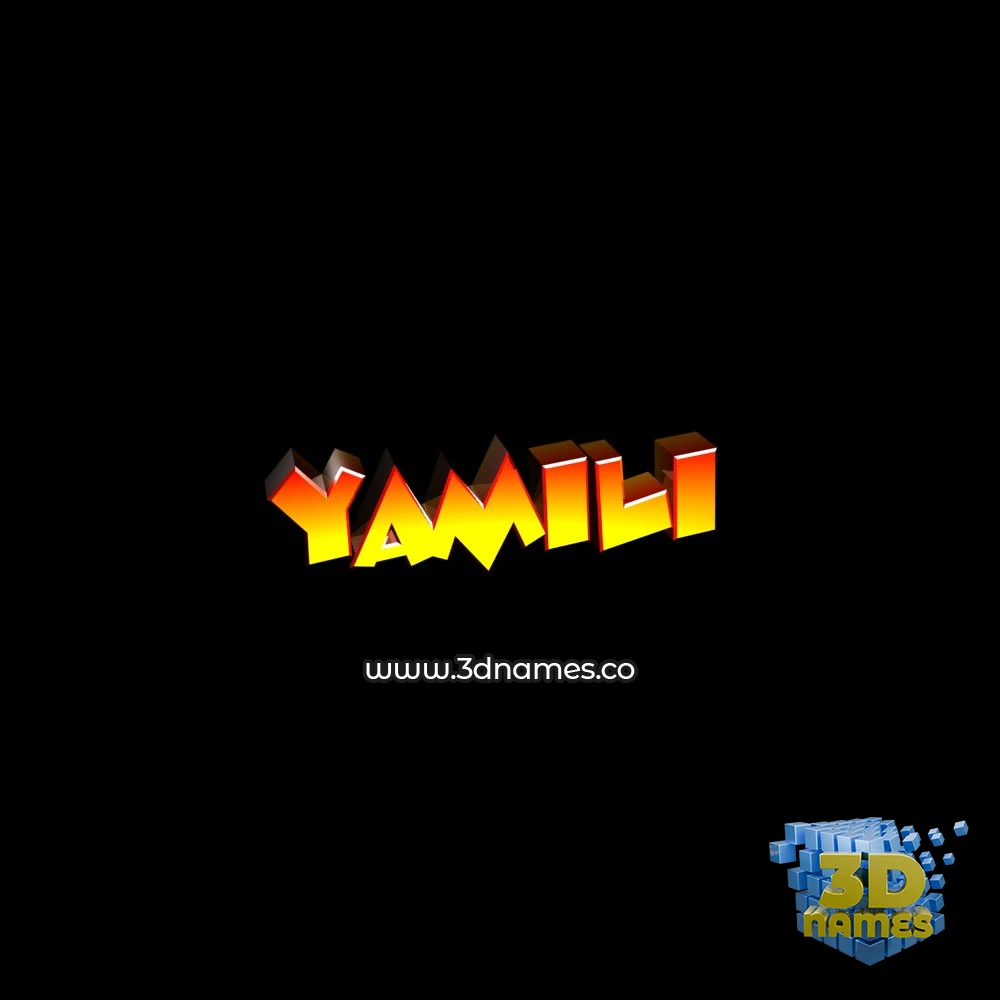 yamili in Black Background style - 3D name wallpaper