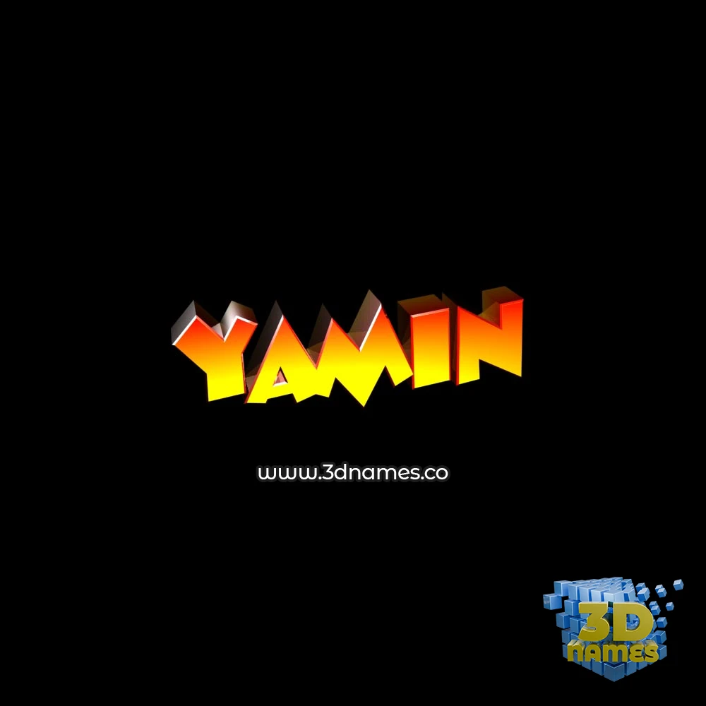 yamin in Black Background style - 3D name wallpaper