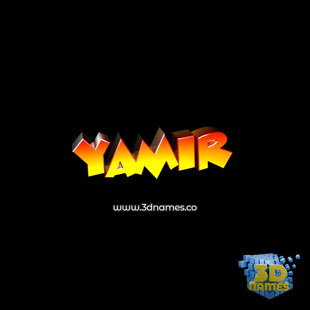 yamir in Black Background style - 3D name wallpaper