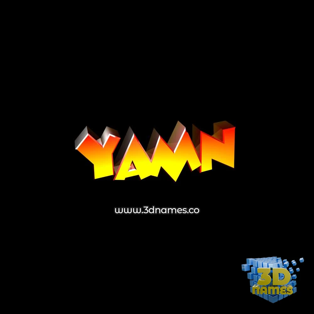 yamn in Black Background style - 3D name wallpaper