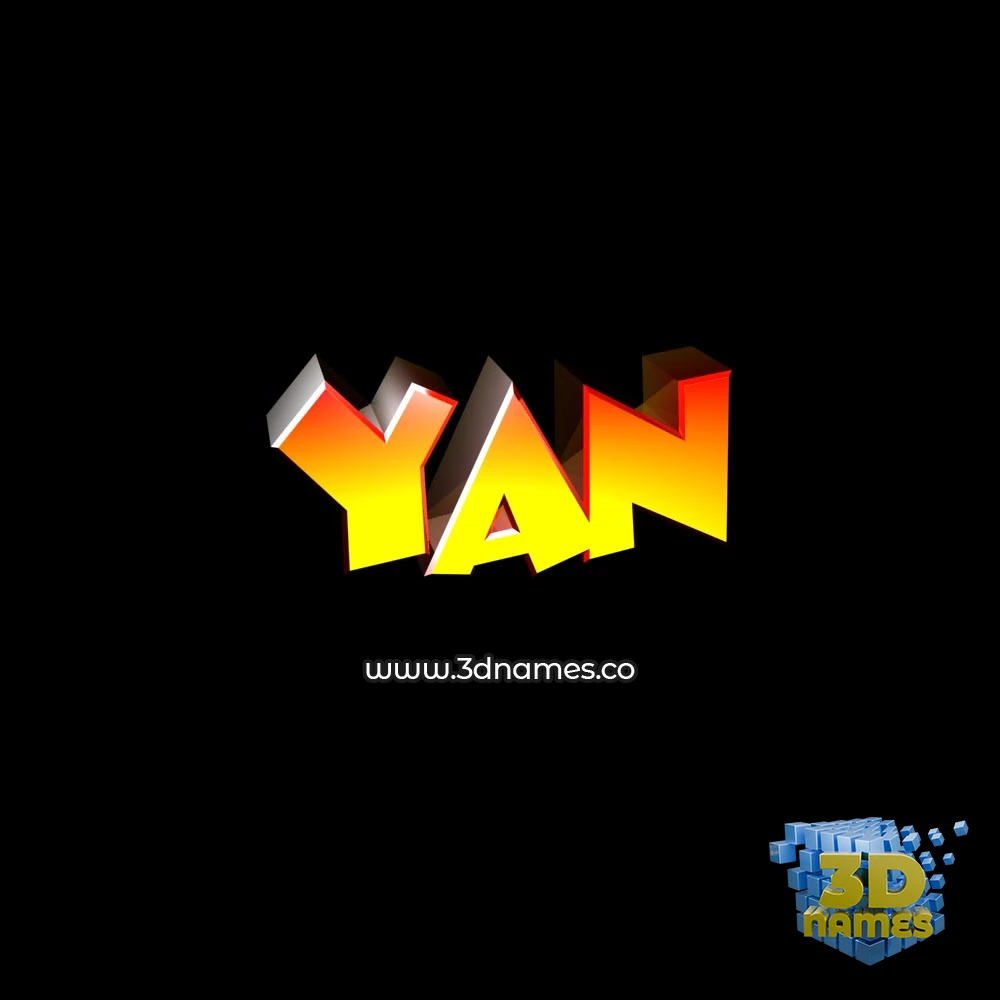 yan in Black Background style - 3D name wallpaper