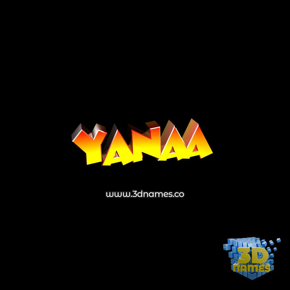 yanaa in Black Background style - 3D name wallpaper