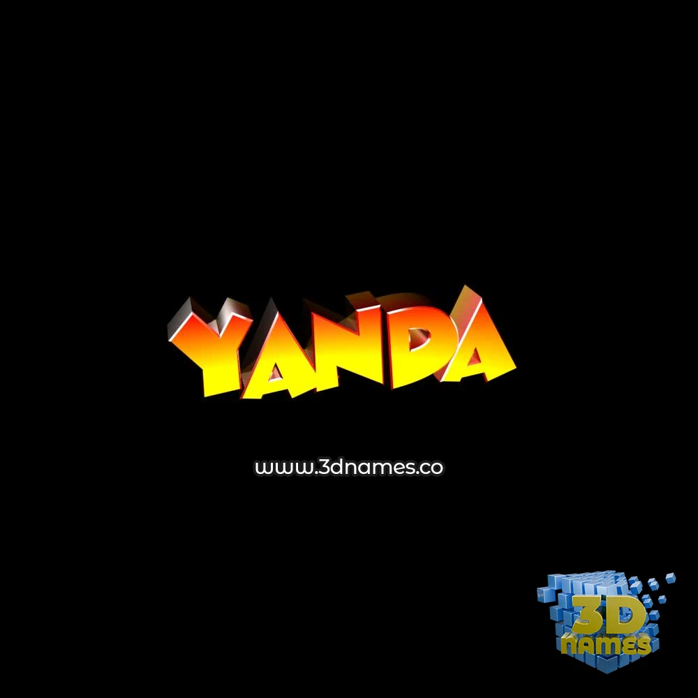 yanda in Black Background style - 3D name wallpaper