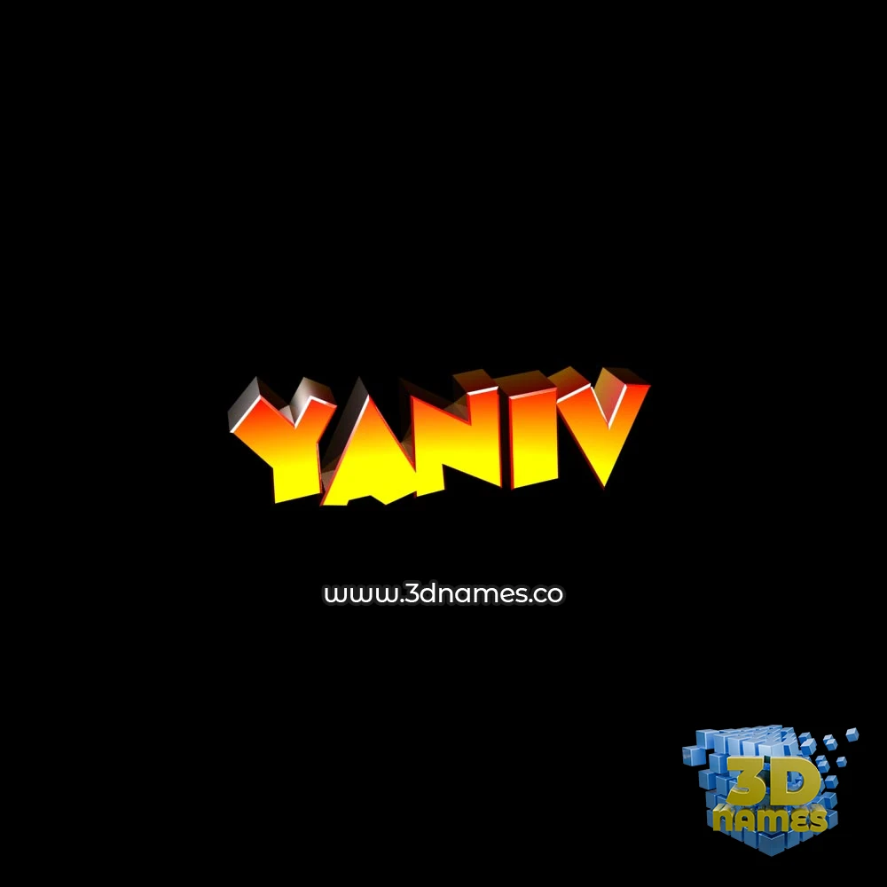 yaniv in Black Background style - 3D name wallpaper