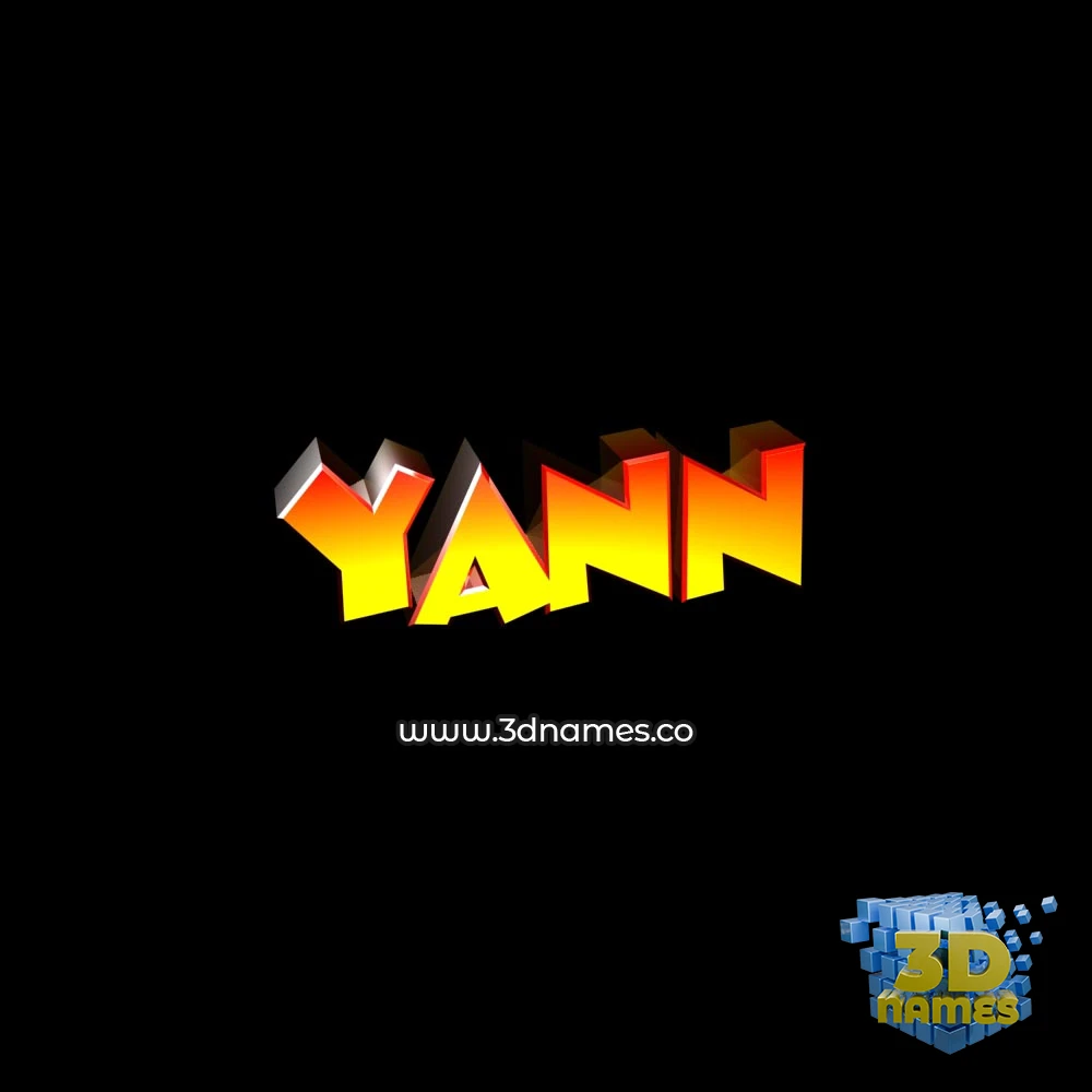 yann in Black Background style - 3D name wallpaper