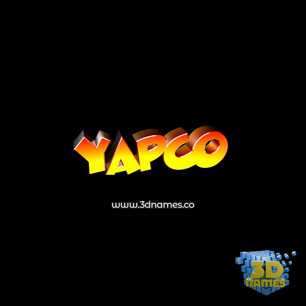 yapco in Black Background style - 3D name wallpaper