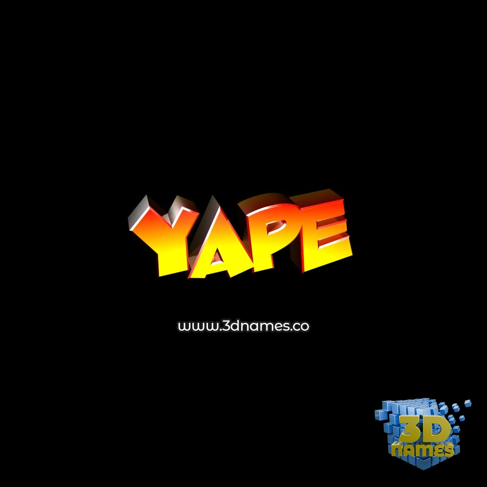 yape in Black Background style - 3D name wallpaper