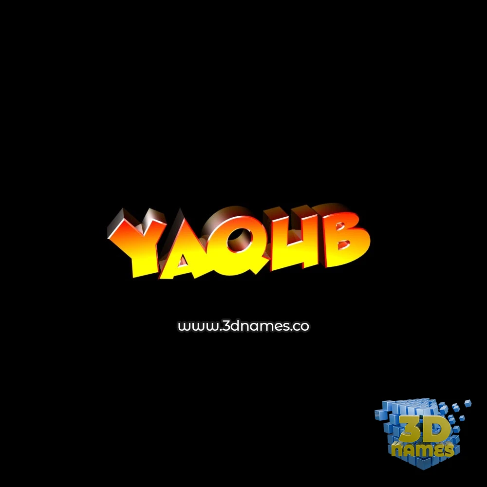 yaqub in Black Background style - 3D name wallpaper