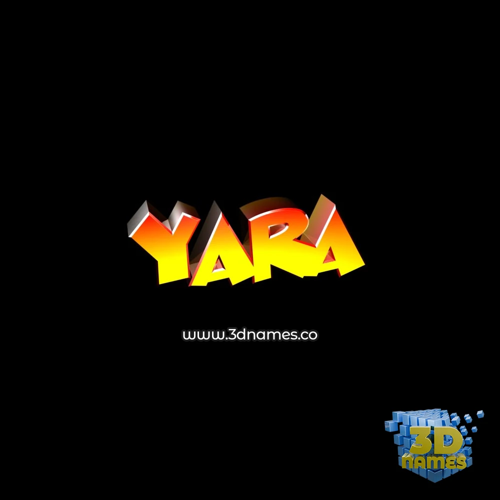 yara in Black Background style - 3D name wallpaper