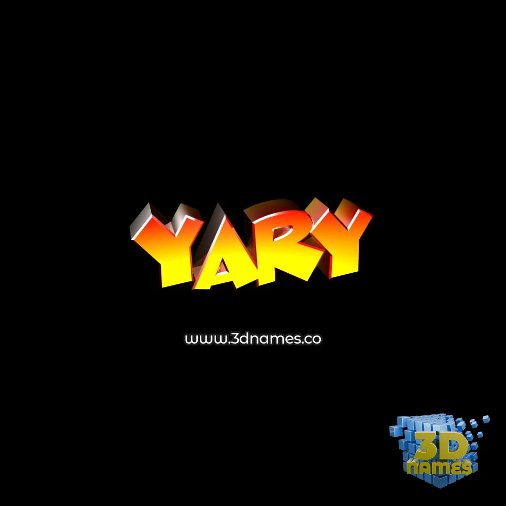 yary in Black Background style - 3D name wallpaper