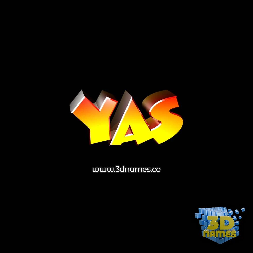 yas in Black Background style - 3D name wallpaper