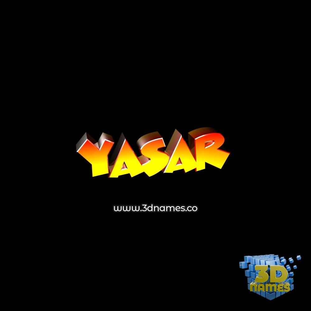 yasar in Black Background style - 3D name wallpaper