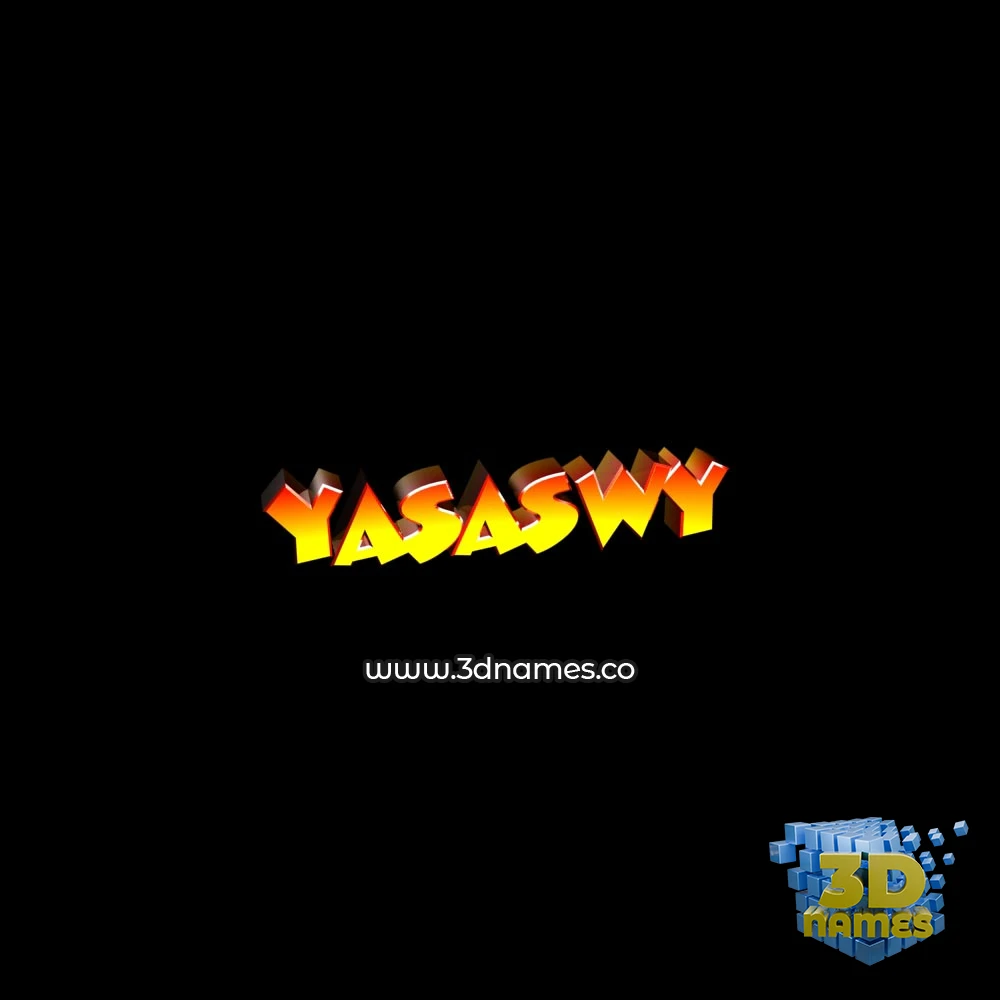 yasaswy in Black Background style - 3D name wallpaper