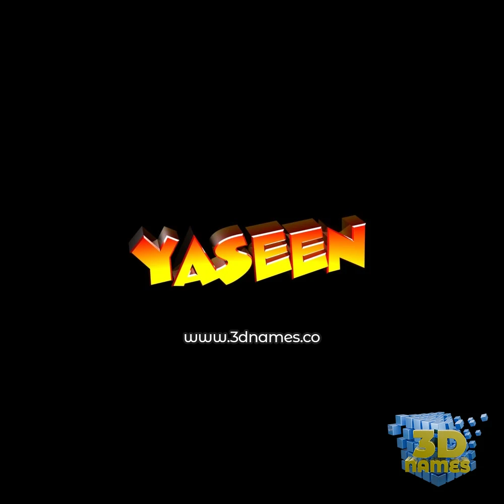 yaseen in Black Background style - 3D name wallpaper