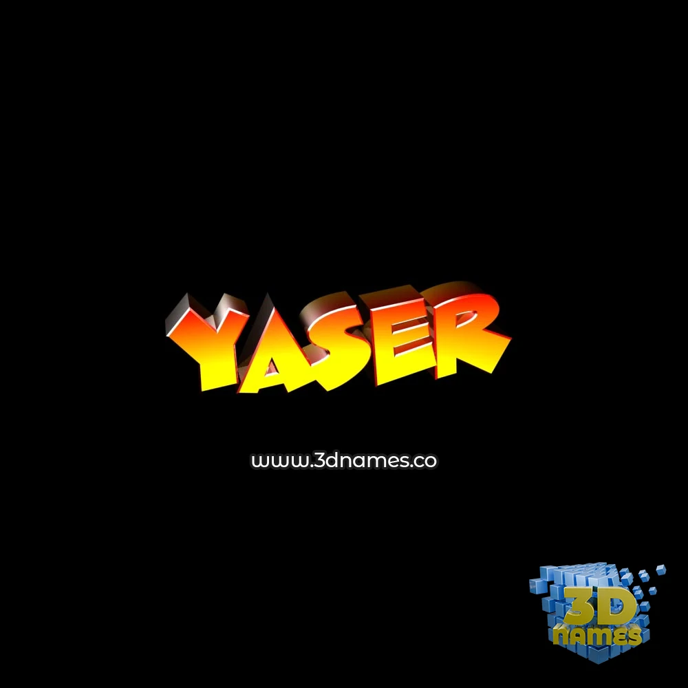 yaser in Black Background style - 3D name wallpaper