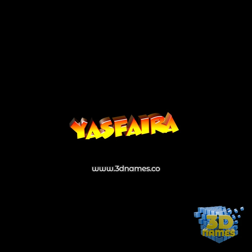 yasfaira in Black Background style - 3D name wallpaper