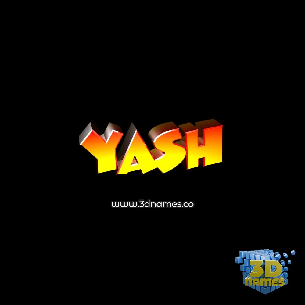 yash in Black Background style - 3D name wallpaper