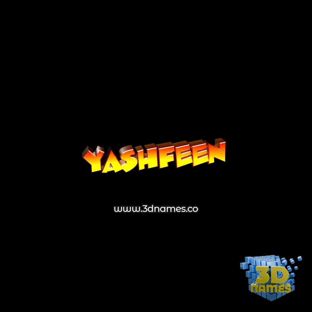 yashfeen in Black Background style - 3D name wallpaper