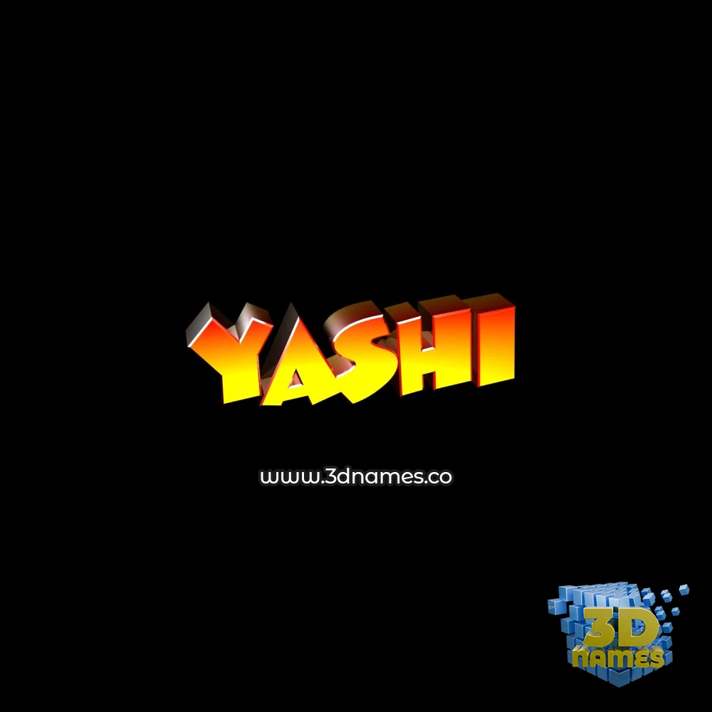 yashi in Black Background style - 3D name wallpaper