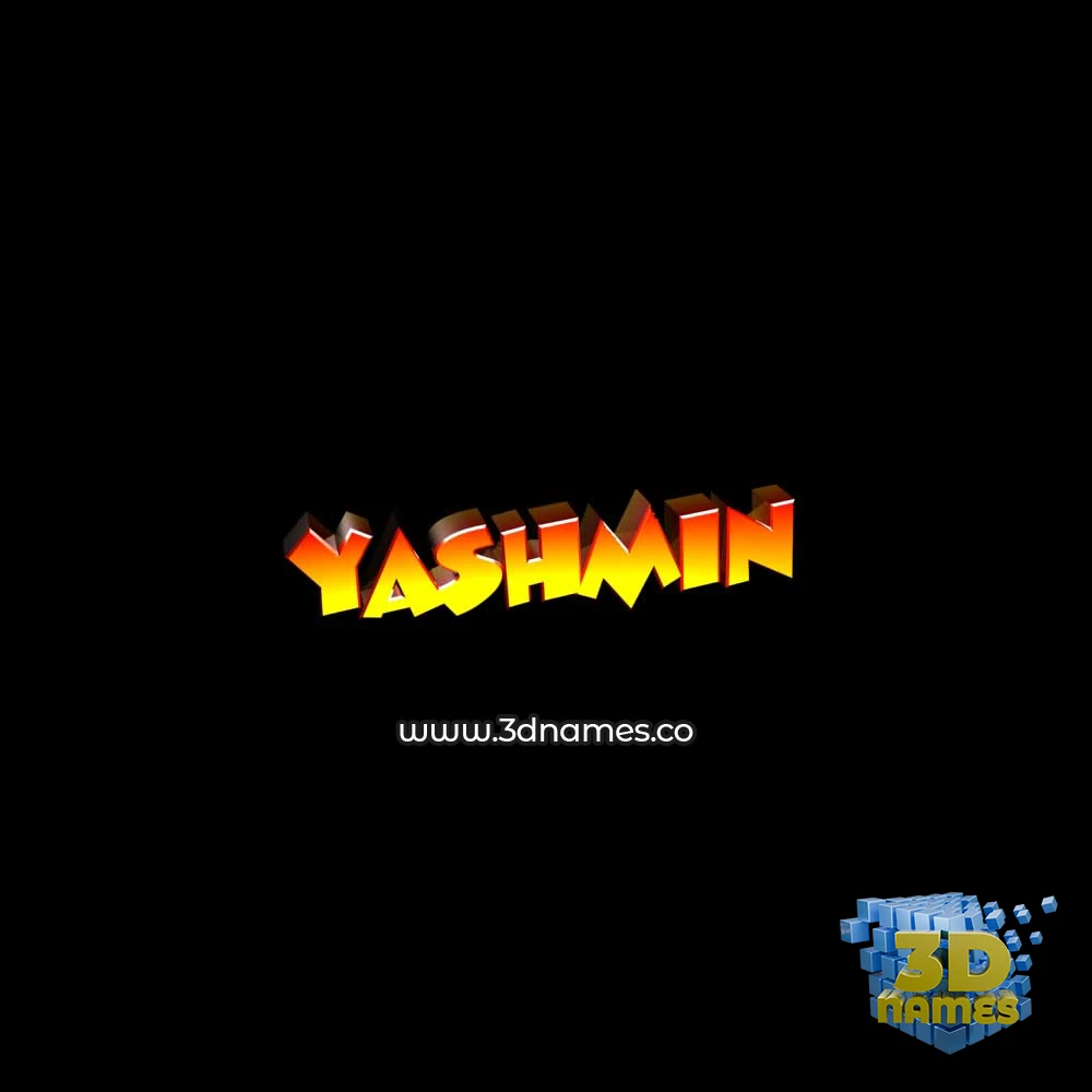 yashmin in Black Background style - 3D name wallpaper