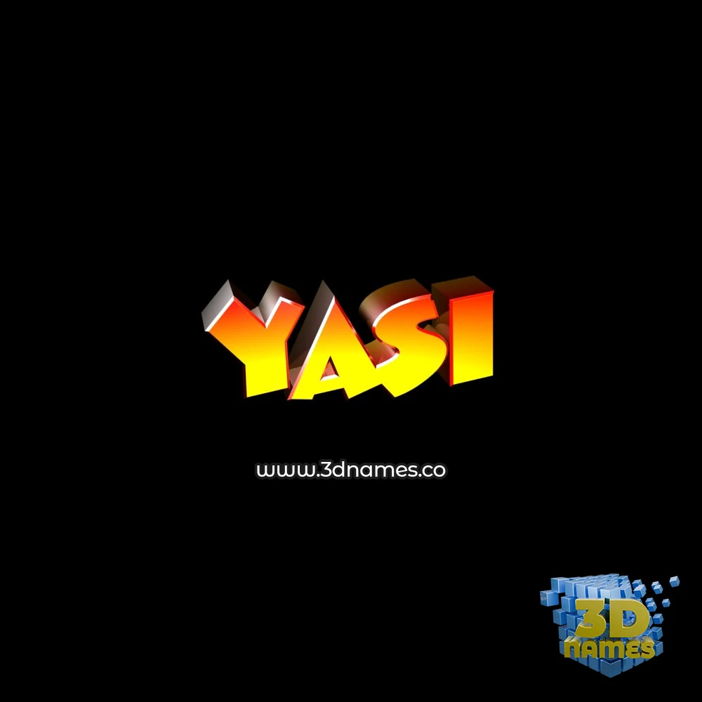 yasi in Black Background style - 3D name wallpaper