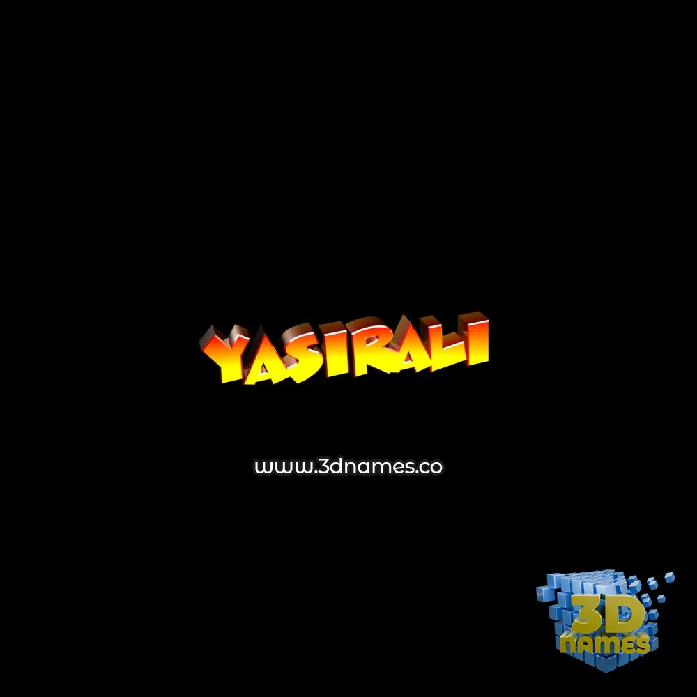yasirali in Black Background style - 3D name wallpaper