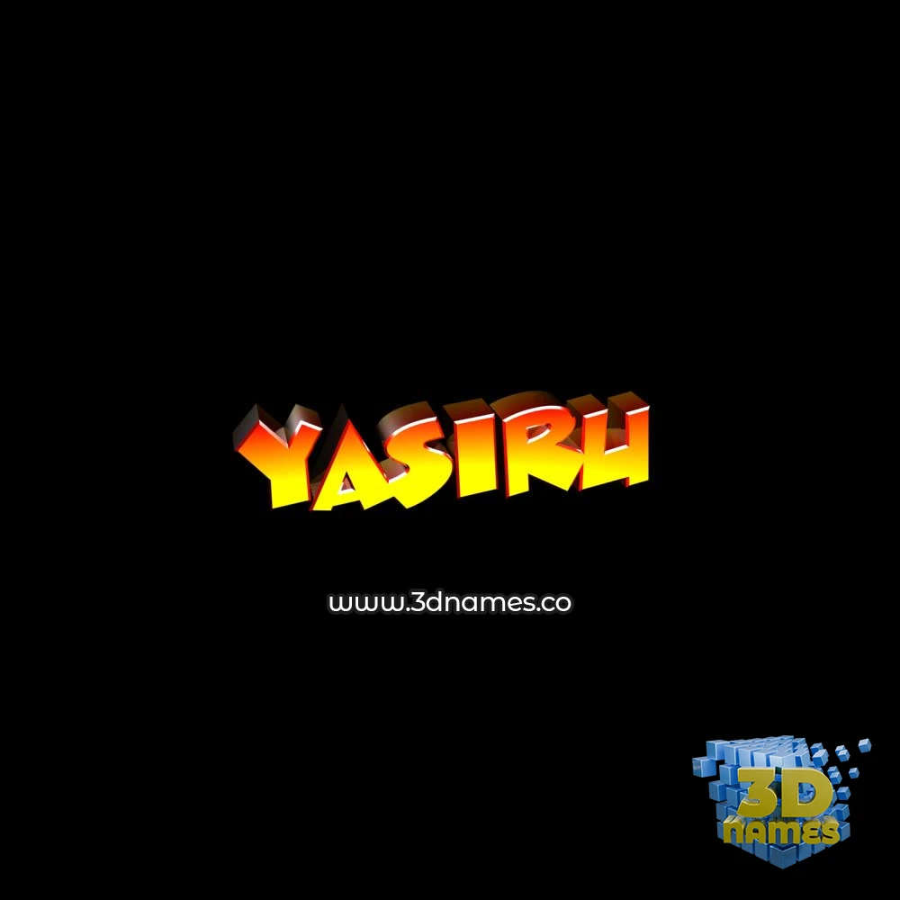 yasiru in Black Background style - 3D name wallpaper