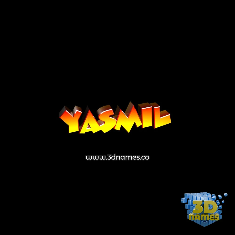 yasmil in Black Background style - 3D name wallpaper