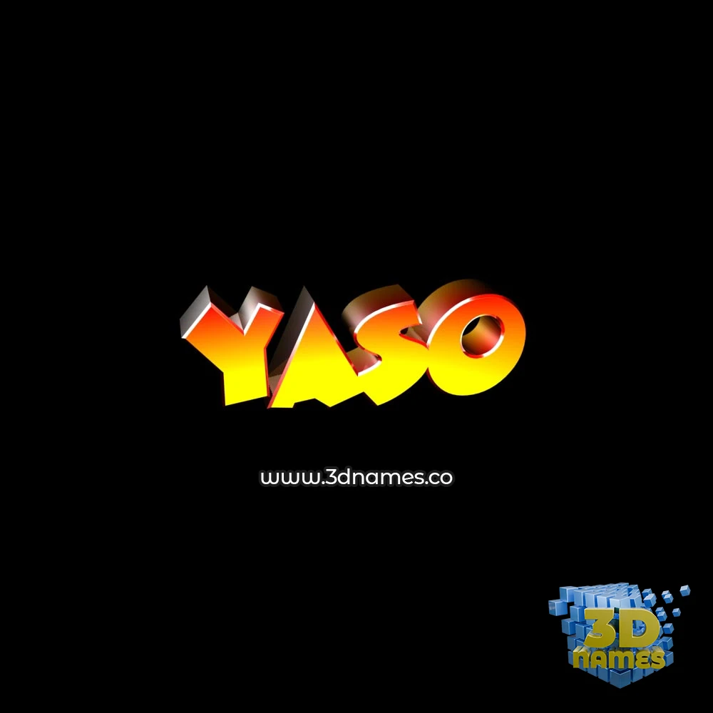 yaso in Black Background style - 3D name wallpaper