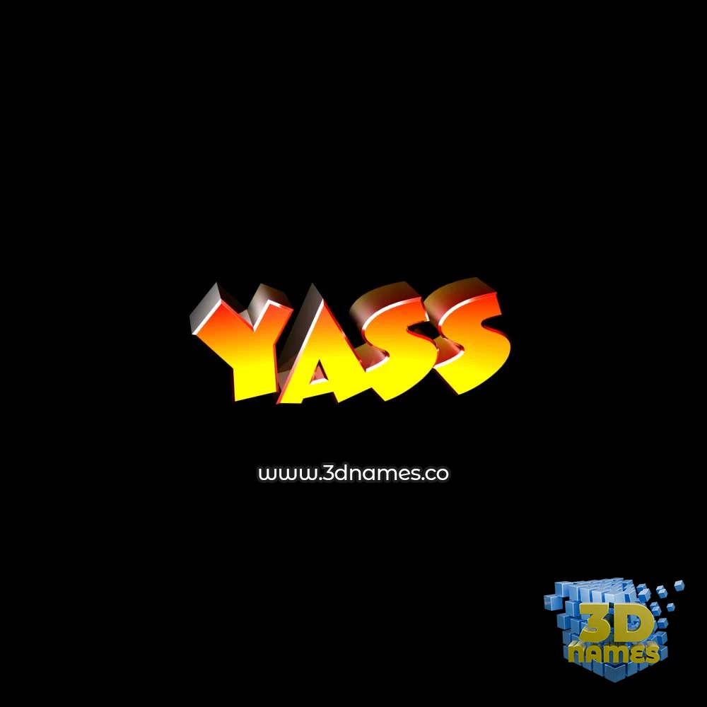 yass in Black Background style - 3D name wallpaper