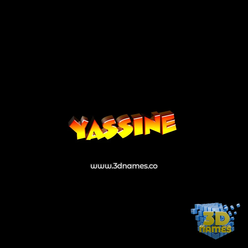 yassine in Black Background style - 3D name wallpaper