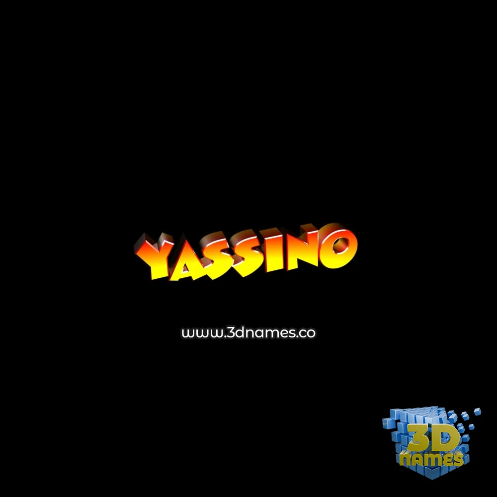 yassino in Black Background style - 3D name wallpaper