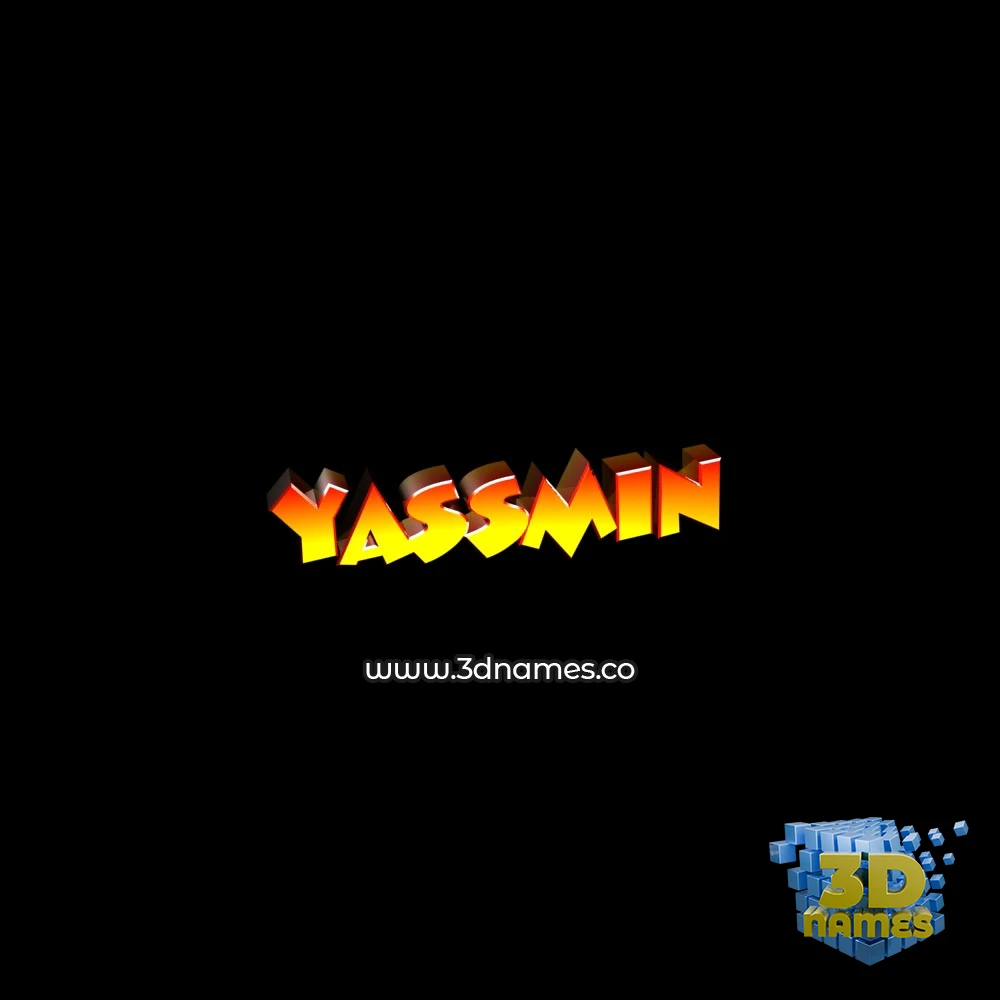 yassmin in Black Background style - 3D name wallpaper