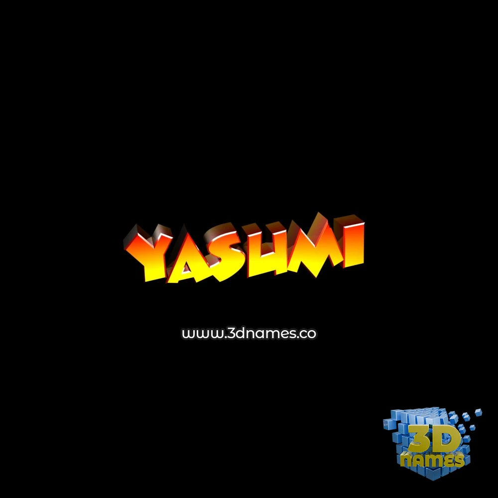 yasumi in Black Background style - 3D name wallpaper