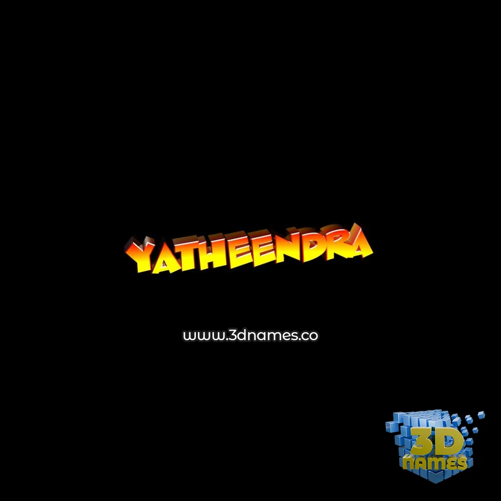 yatheendra in Black Background style - 3D name wallpaper