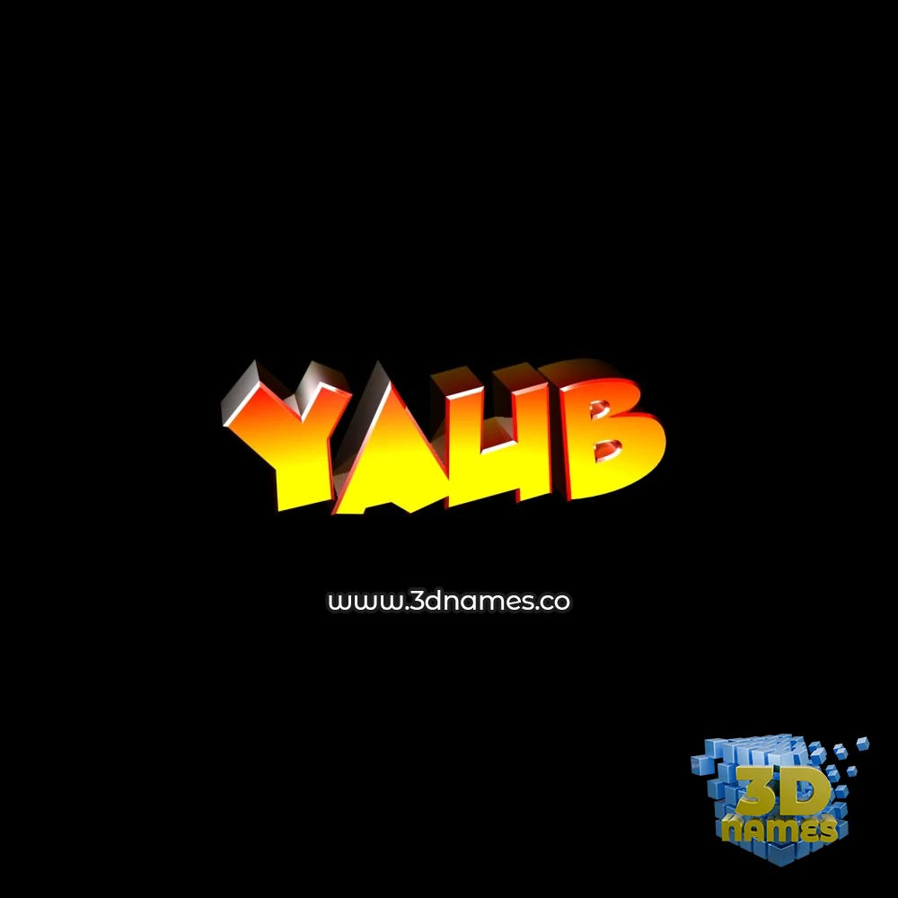 yaub in Black Background style - 3D name wallpaper