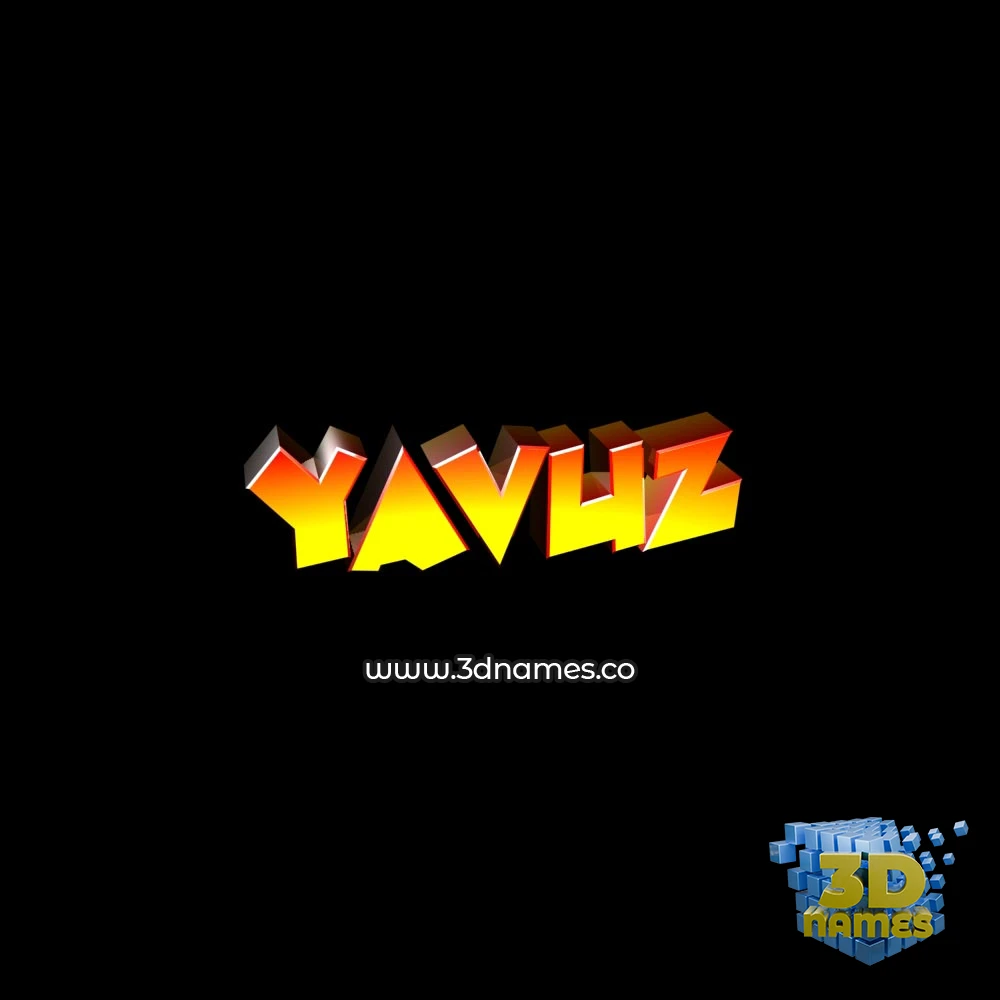yavuz in Black Background style - 3D name wallpaper
