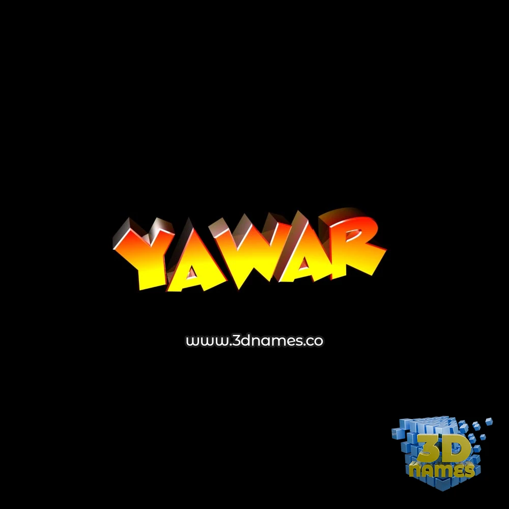 yawar in Black Background style - 3D name wallpaper