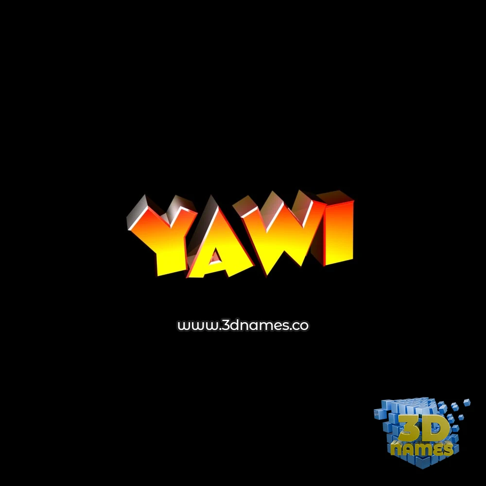 yawi in Black Background style - 3D name wallpaper
